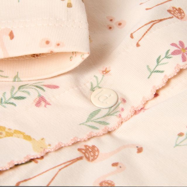 Pigiama a manica lunga One Piece Pijama Safari flamingo, con chiusura a bottoni, Little Dutch