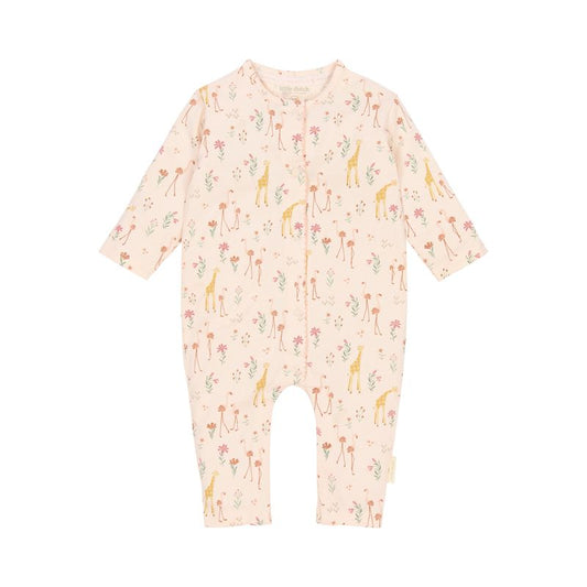 Pigiama a manica lunga One Piece Pijama Safari flamingo, con chiusura a bottoni, Little Dutch