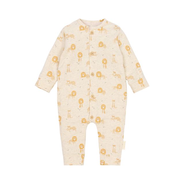 Pigiama a manica lunga One Piece Pijama Safari Lion, con chiusura a bottoni, Little Dutch