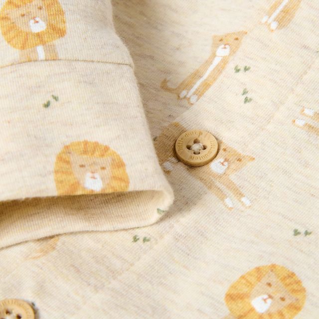 Pigiama a manica lunga One Piece Pijama Safari Lion, con chiusura a bottoni, Little Dutch