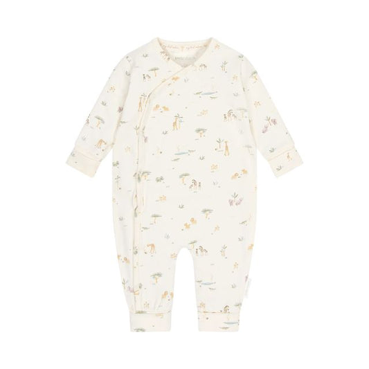 Pigiama a manica lunga One Piece Wrap suit Little Safari, con chiusura a bottoni a pressione, Little Dutch