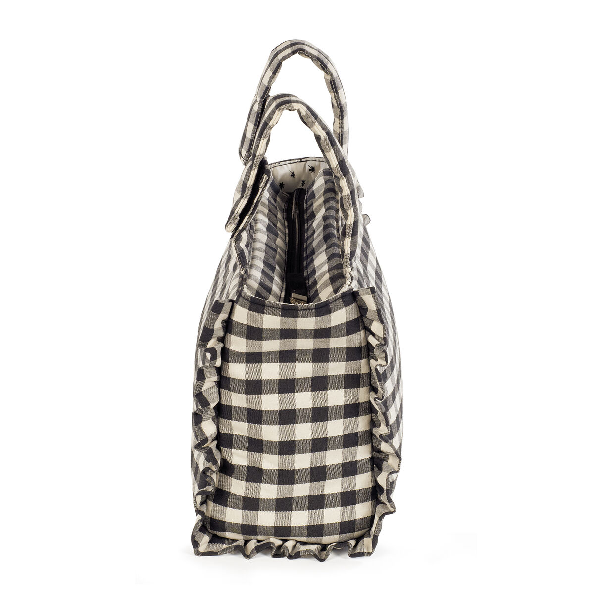 Visione laterale della borsa organizer Remy Black per passeggino