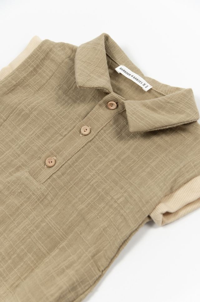 Pagliaccetto Polo MUSTARD, 100% cotone,  Bamboom