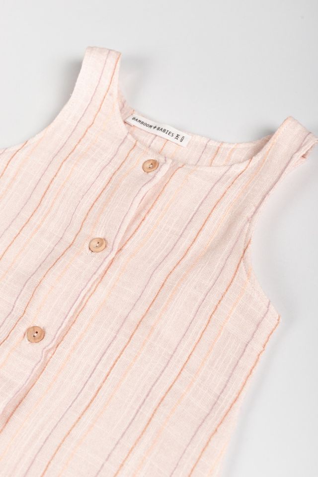 Pagliaccetto rosa a righe STRIPE PINK, 100% Cotone,  Bamboom