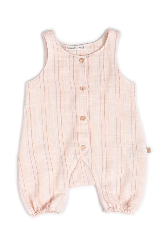 Pagliaccetto rosa a righe STRIPE PINK, 100% Cotone,  Bamboom