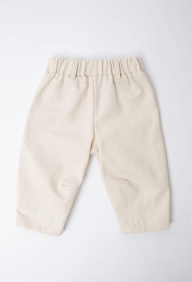 Pantalone Kino bimbo, WARM WHITE, in cotone e viscosa di bambù, Bamboom