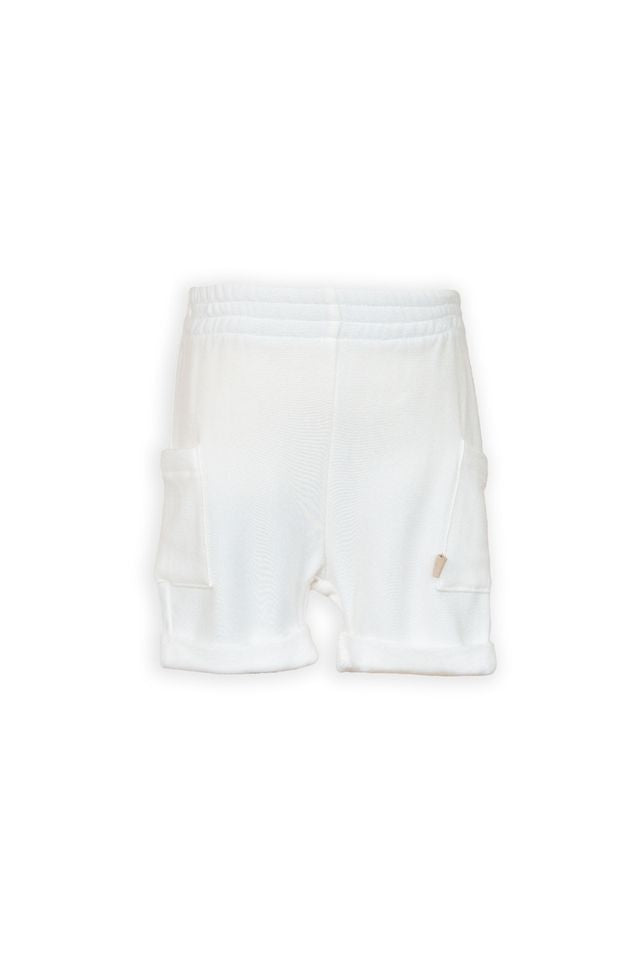 Pants bermuda con tasche bimbo OFFWHITE con elastico in vita,  Bamboom
