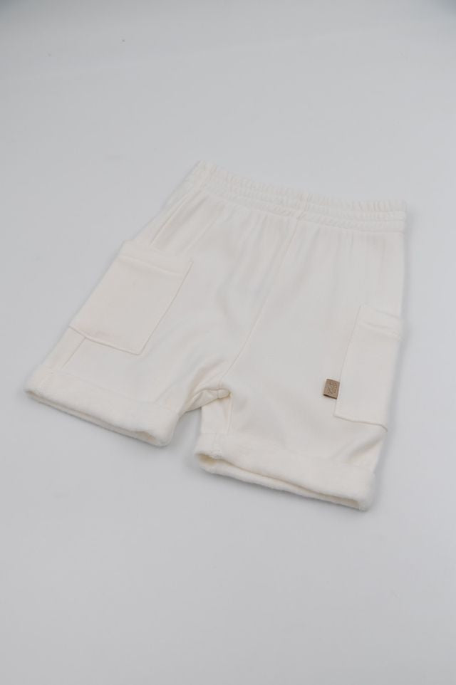 Pants bermuda con tasche bimbo OFFWHITE con elastico in vita,  Bamboom
