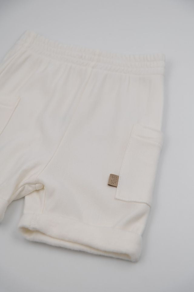 Pants bermuda con tasche bimbo OFFWHITE con elastico in vita,  Bamboom