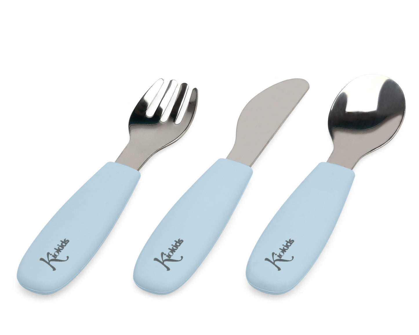 Set di posate in acciaio inossidabile e silicone di alta qualità, Kiokids