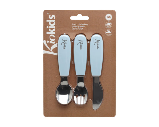Set di posate in acciaio inossidabile e silicone di alta qualità, Kiokids