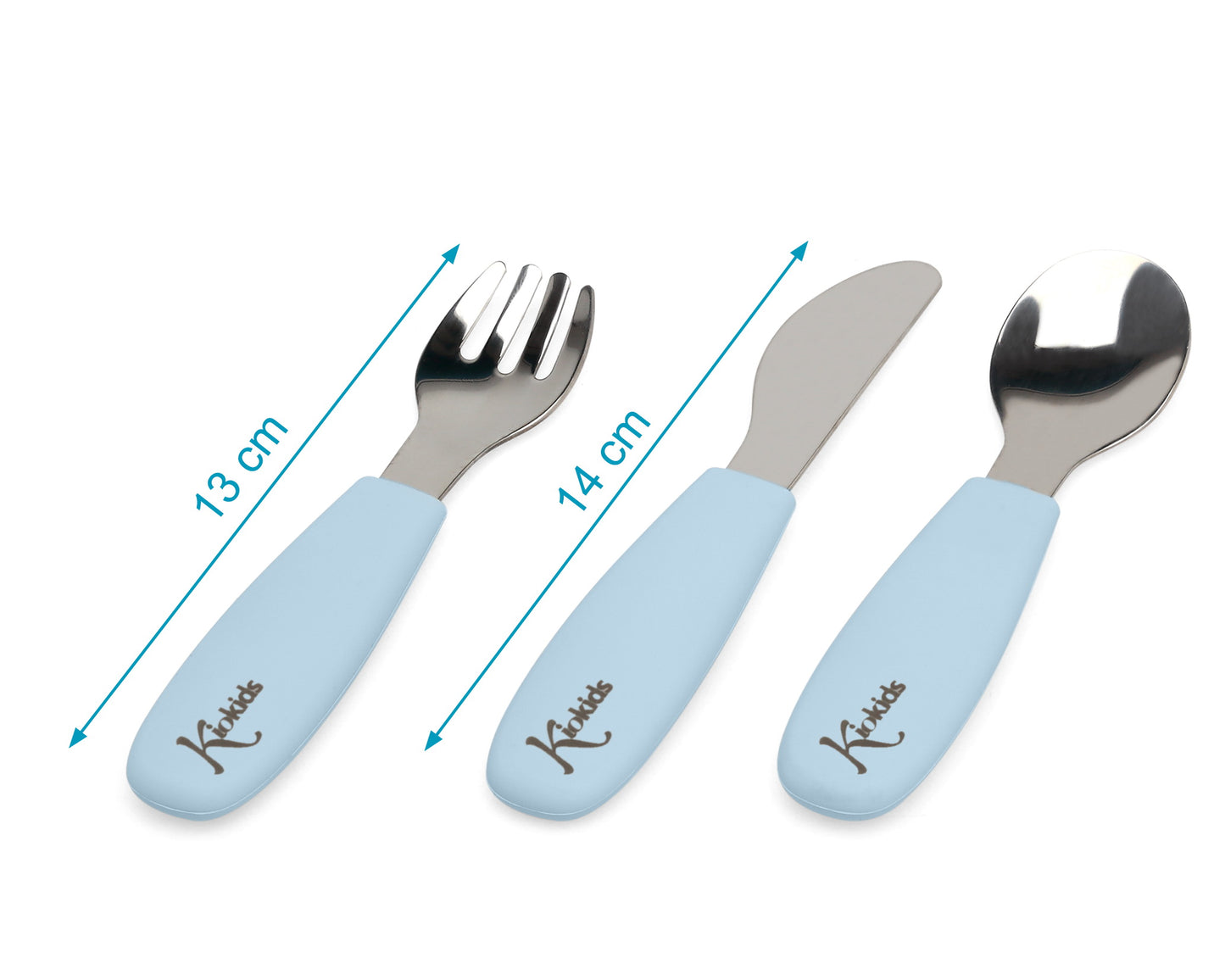 Set di posate in acciaio inossidabile e silicone di alta qualità, Kiokids