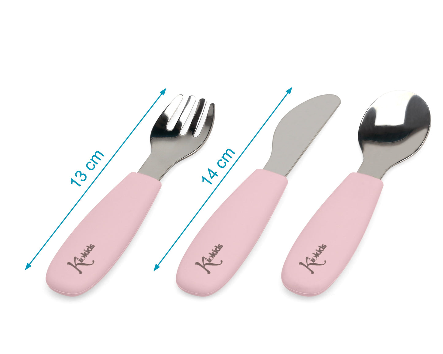 Set di posate in acciaio inossidabile e silicone di alta qualità, Kiokids