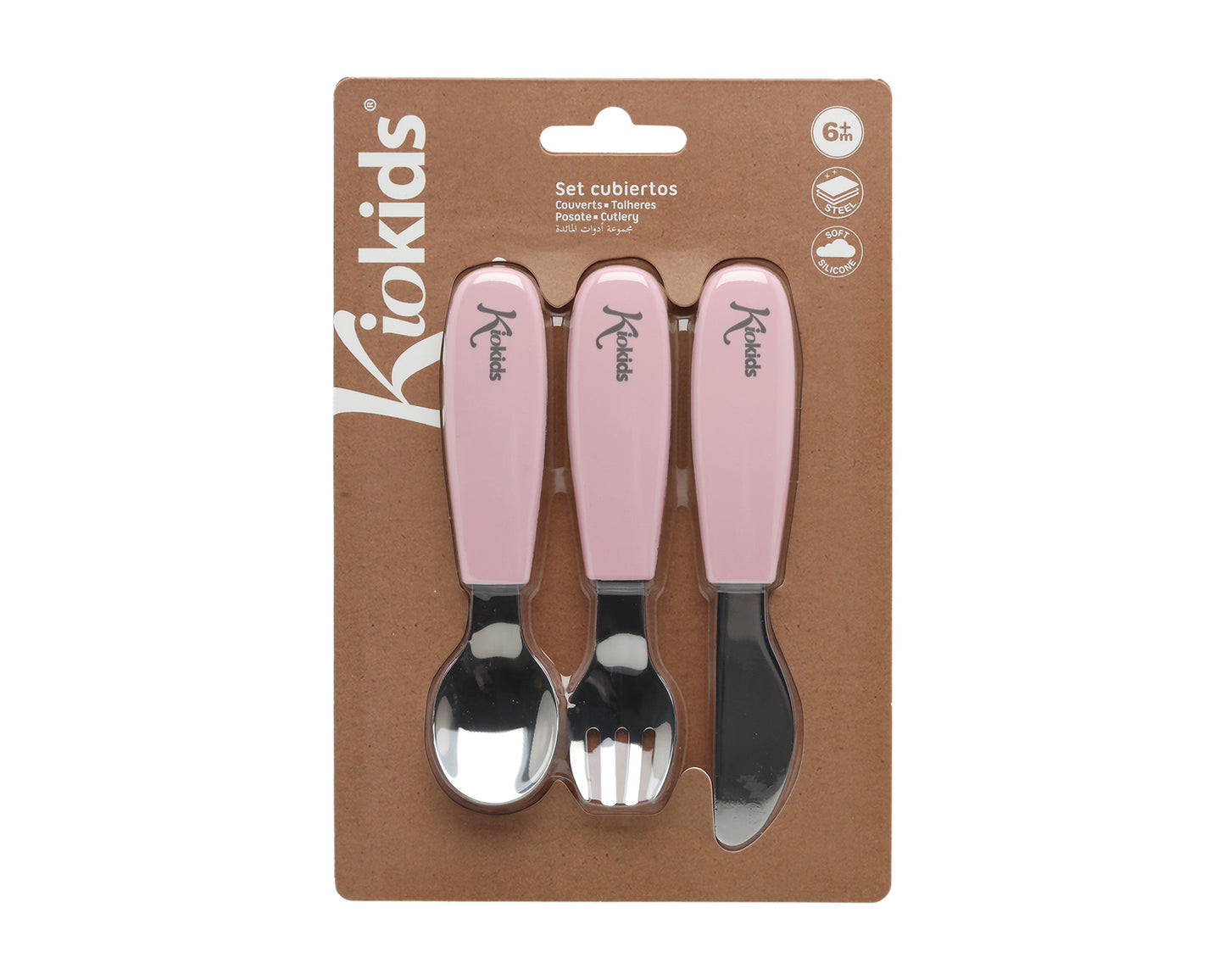 Set di posate in acciaio inossidabile e silicone di alta qualità, Kiokids