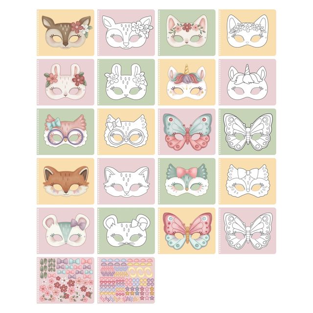 Gioco creativo, Rosa's Masks, cut & play, Little Dutch