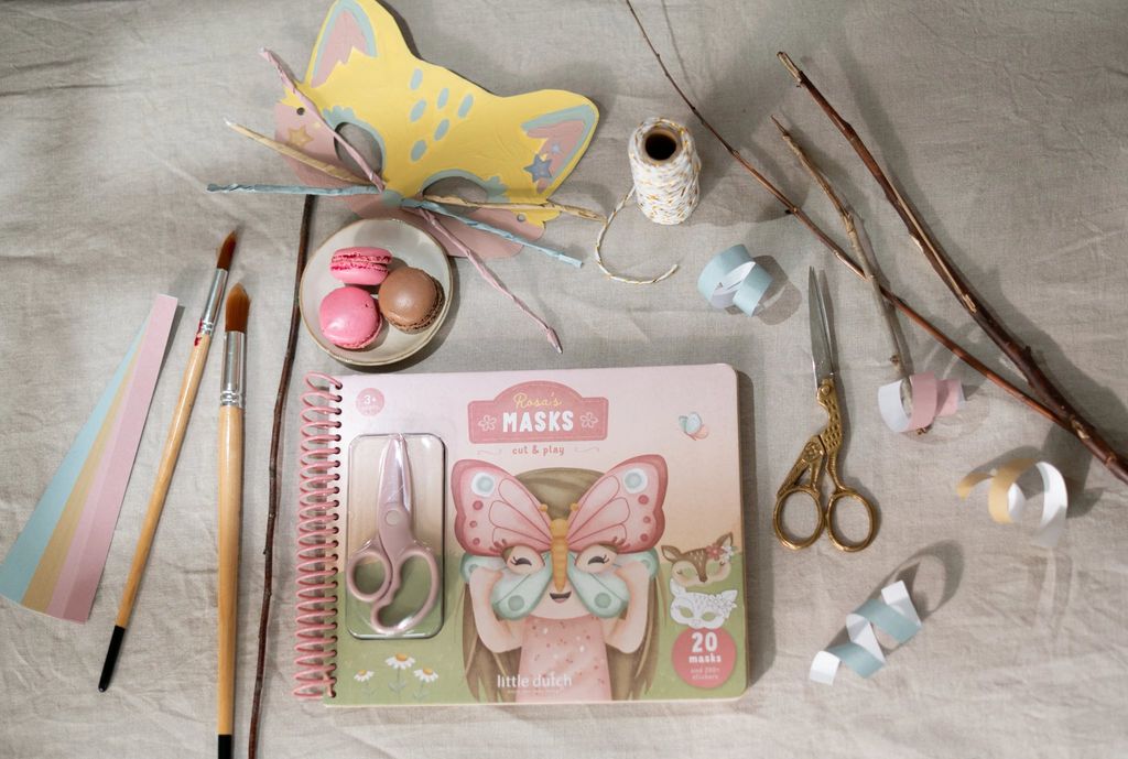 Gioco creativo, Rosa's Masks, cut & play, Little Dutch