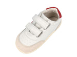 Bobux Step Up Champ scarpe in pelle, bianche con inserto rosso