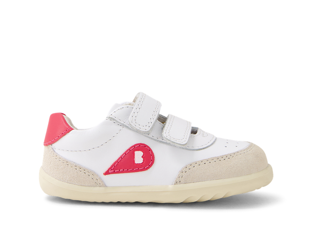 Bobux Step Up Champ scarpe primi passi in pelle, chalk-radiant raspberry
