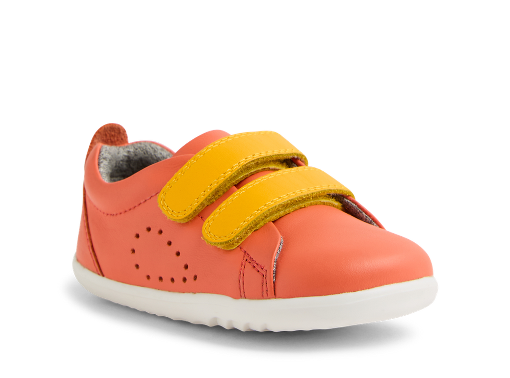 Bobux Step Up Grass Court scarpe in pelle primi passi, colore nasturtium saffron (arancio)