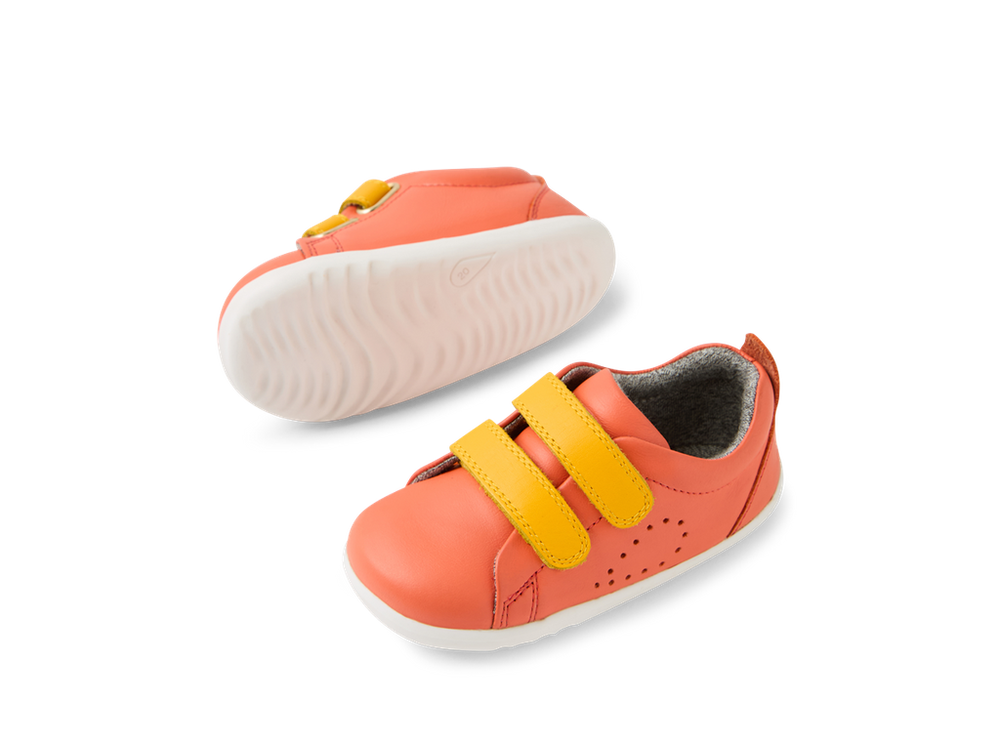 Bobux Step Up Grass Court scarpe in pelle primi passi, colore nasturtium saffron (arancio)