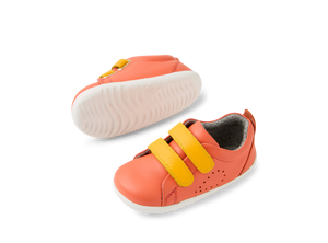Bobux Step Up Grass Court scarpe in pelle primi passi, colore nasturtium saffron (arancio)