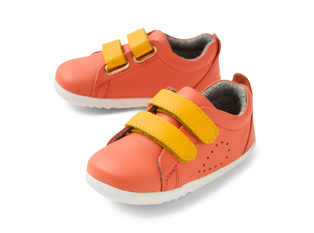 Bobux Step Up Grass Court scarpe in pelle primi passi, colore nasturtium saffron (arancio)