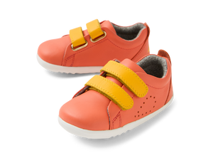 Bobux Step Up Grass Court scarpe in pelle primi passi, colore nasturtium saffron (arancio)