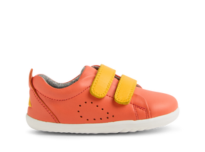 Bobux Step Up Grass Court scarpe in pelle primi passi, colore nasturtium saffron (arancio)