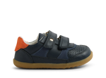 Bobux Step Up Hunter scarpe in pelle primi passi, colore navy-nasturtium(blu con inserto arancio)