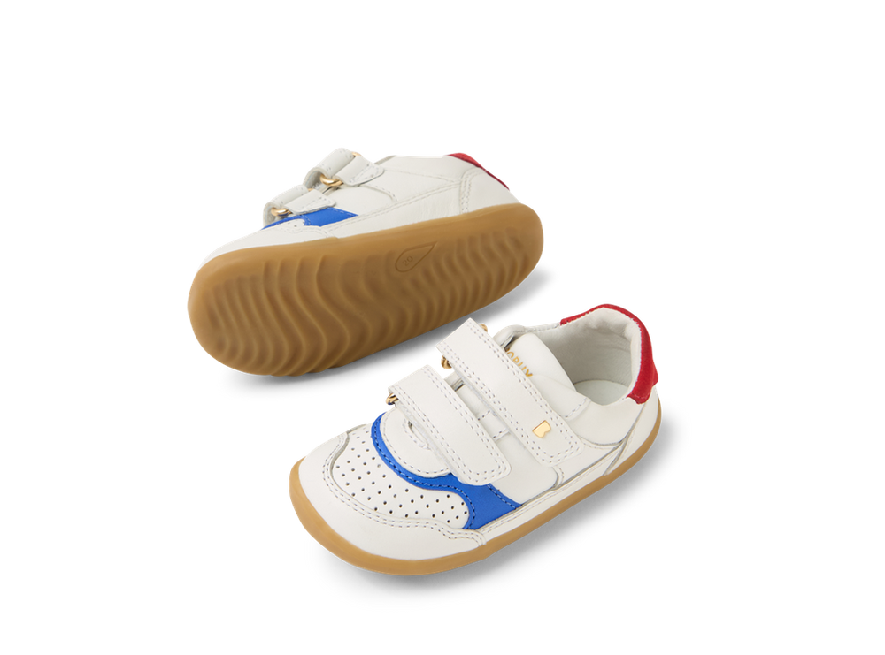 Bobux Step Up Hunter scarpe in pelle primi passi, colore white salsa