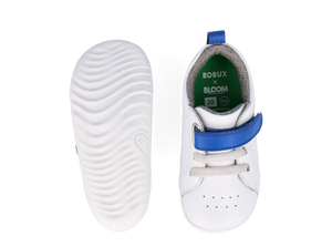 Bobux Step Up Pace, scarpe primi passi in pelle, colore optical white-gentian blue