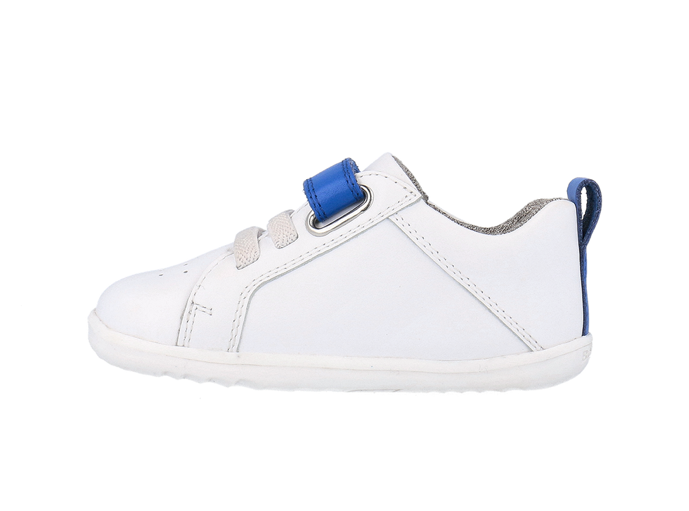 Bobux Step Up Pace, scarpe primi passi in pelle, colore optical white-gentian blue