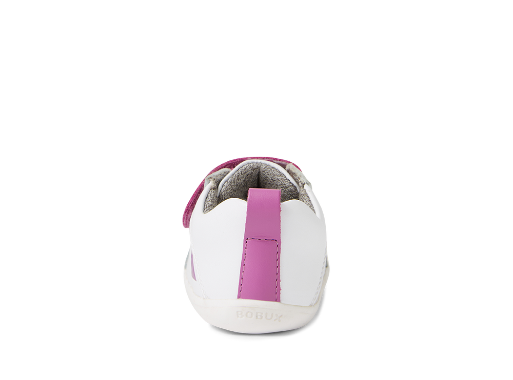 Bobux Step Up Pace, scarpe primi passi in pelle, colore optical white-orchid