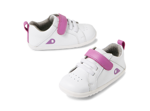 Bobux Step Up Pace, scarpe primi passi in pelle, colore optical white-orchid