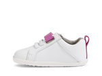 Bobux Step Up Pace, scarpe primi passi in pelle, colore optical white-orchid