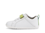 Bobux Step Up Pace, scarpe primi passi in pelle, colore optical white-lime