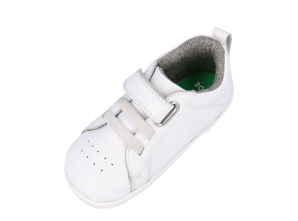 Bobux Step Up Pace, scarpe primi passi in pelle, colore optical white