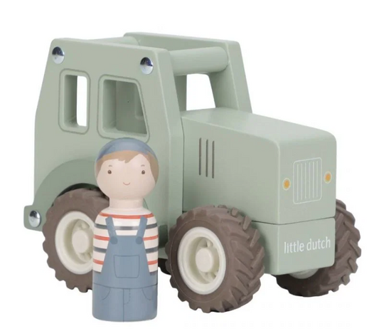 Trattore con personaggio in legno, tractor, Little Dutch