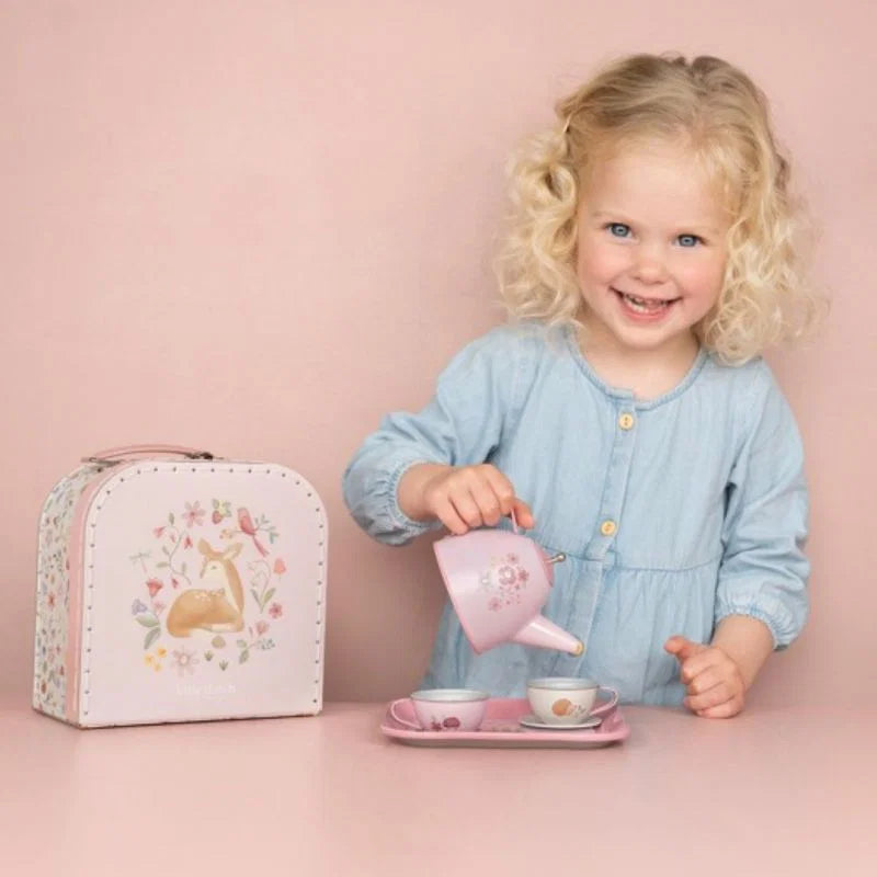 Set del te in metallo con valigetta, Little Dutch