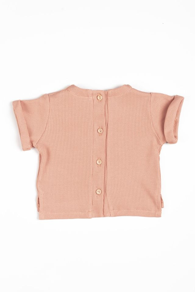 Shirt apertura dietro con bottoni, CORAL, con taschino e maniche corte, in fibra di bambù e cotone, Bamboom