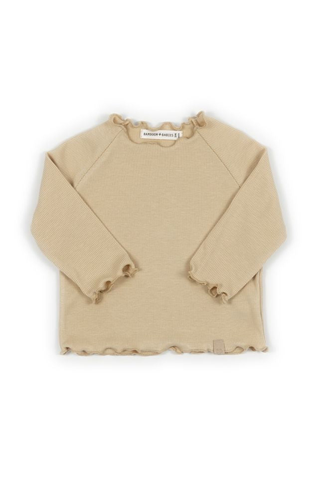Shirt bimba a maniche lunghe, MUSTARD in fibra di bambù e cotone, Bamboom