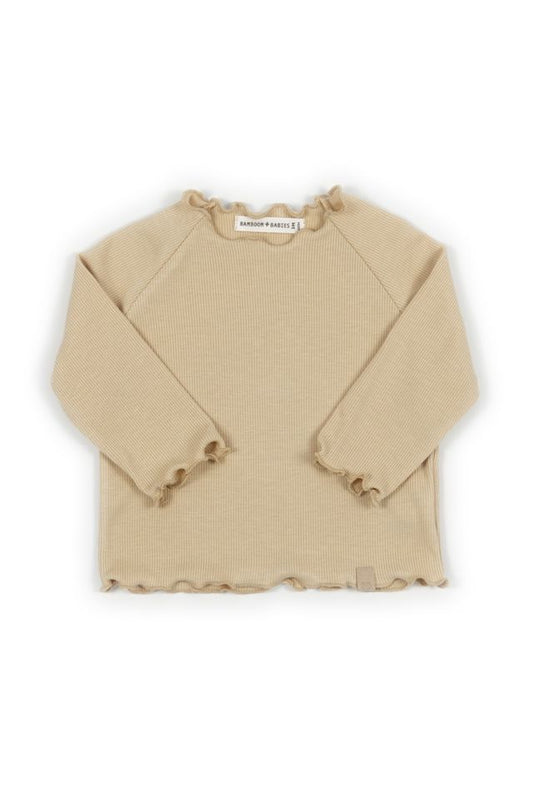 Shirt bimba a maniche lunghe, MUSTARD in fibra di bambù e cotone, Bamboom