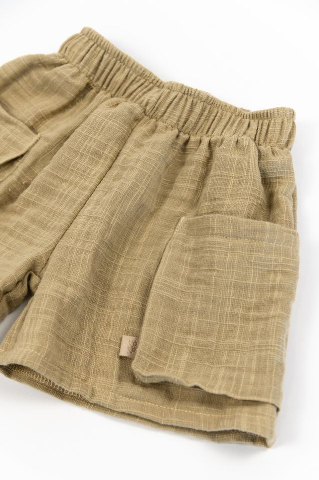 Short bimba con tasche, MUSTARD, con elastico in vita, Bamboom