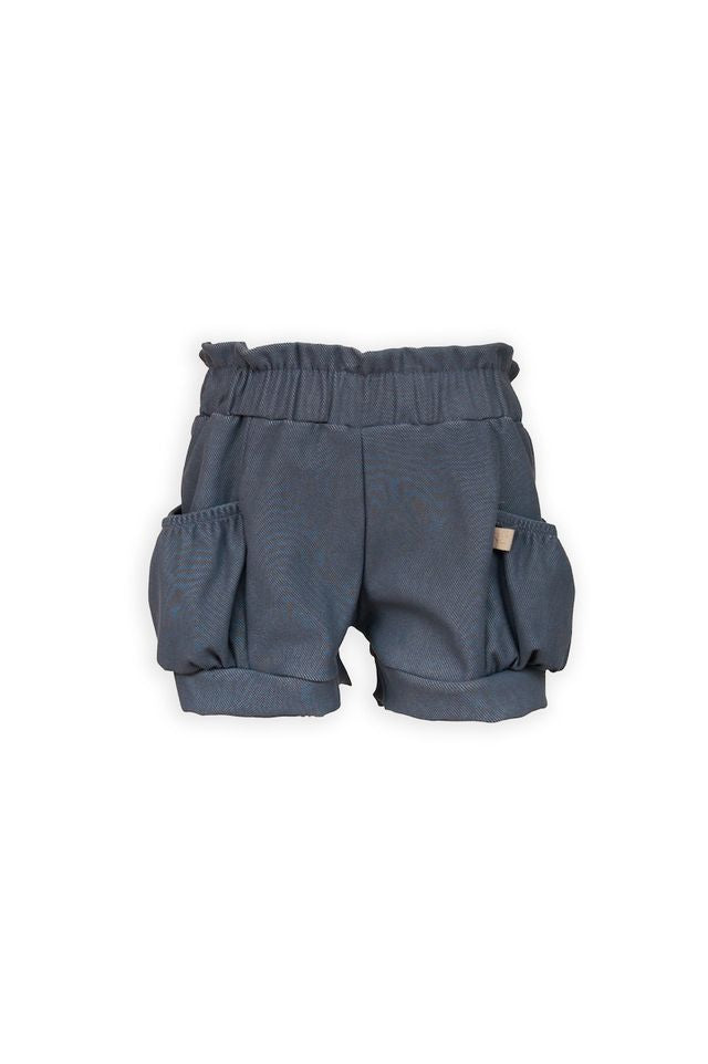 Short bimba BLU, con elastico in vita e tasconi,   Bamboom