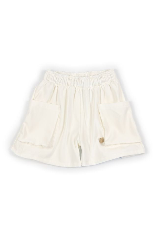 Short bimba con tasche OFFWHITE con elastico in vita,   Bamboom