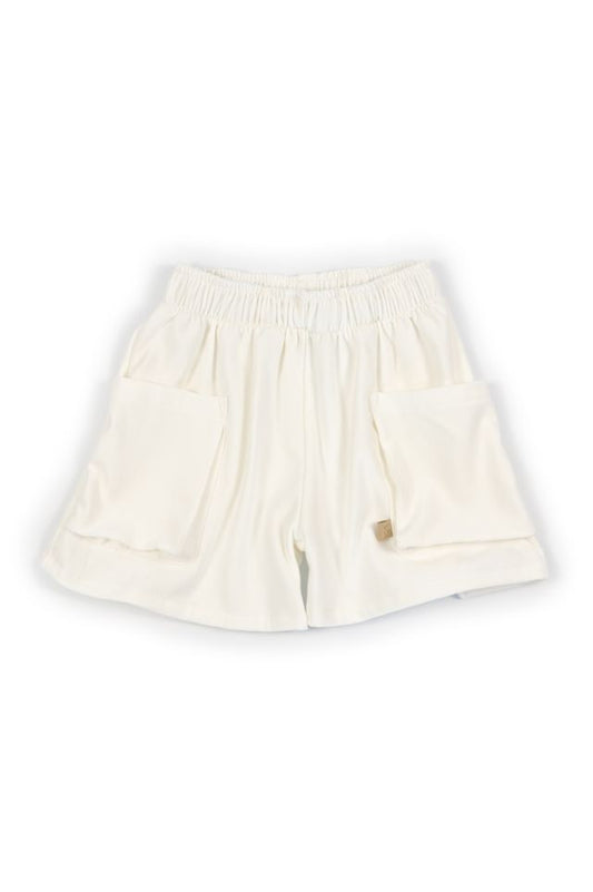 Short bimba con tasche OFFWHITE con elastico in vita,  Bamboom