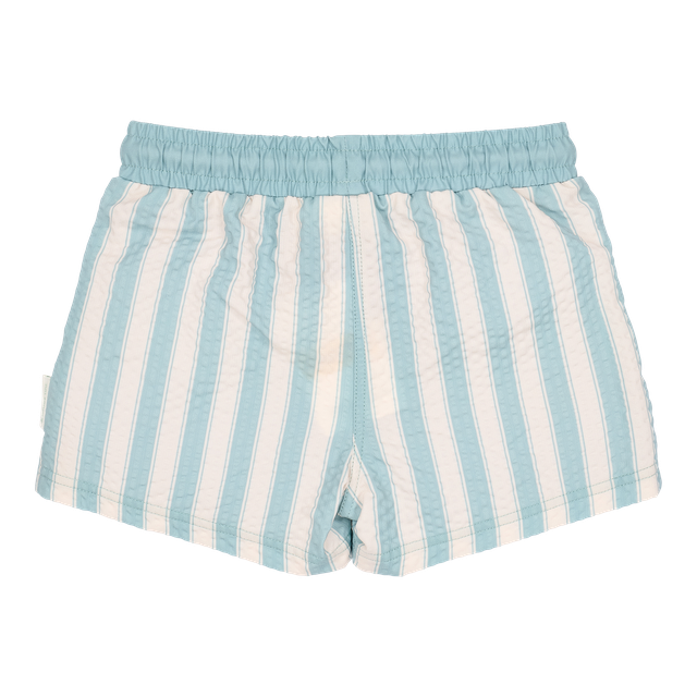 Shorts da bagno bimbo a righe beige e verde salvia, Little Dutch