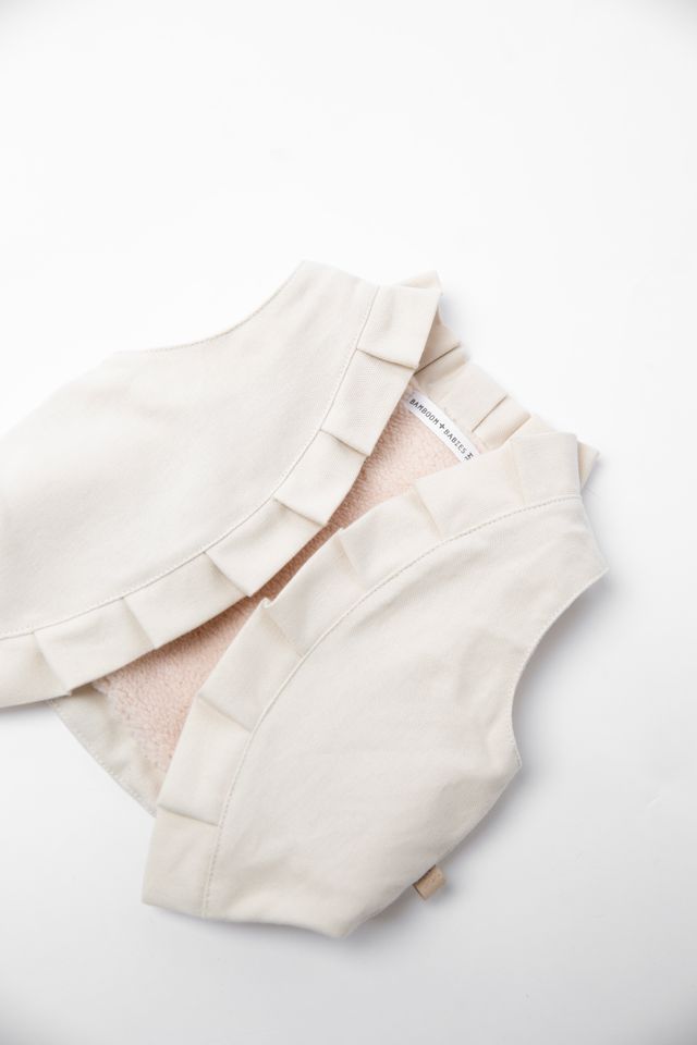Smanicato bimba WARM WHITE, con volant, Bamboom