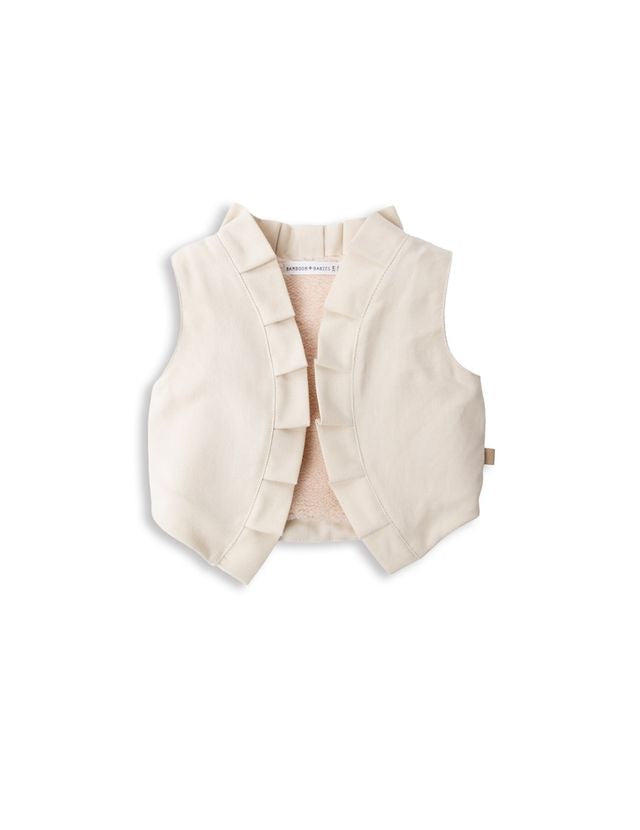 Smanicato bimba WARM WHITE, con volant, Bamboom