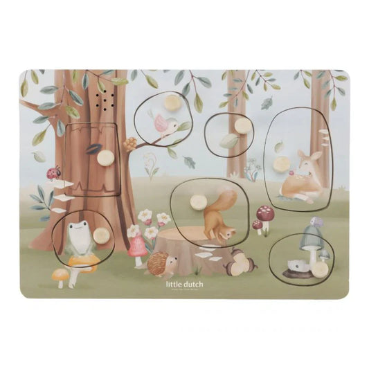Sound Puzzle, puzzle sonoro in legno collezione FOREST FRIENDS, Little Dutch